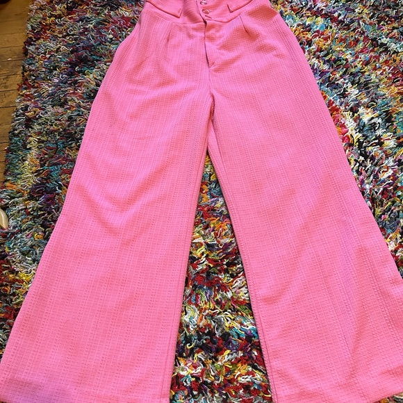 Vintage Pants - Vintage 1970s Pink Wide-Leg Pants